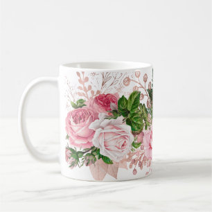 Mug Bouquet de rose et de rose verte