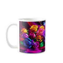 Bouquet de roses de peinture humide, stylisé, pers