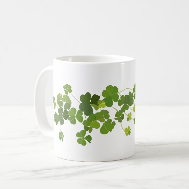Mug Bouquet de shamrock, le jour de St Patrick (Devant gauche)