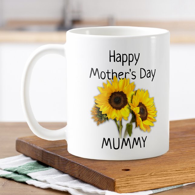 Mug Bouquet de tournesols pour la fête des mères Mummy (Mother's Day Mummy Sunflower Bouquet Coffee Mug)