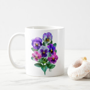Mug Bouquet de Violets Pansy Flower