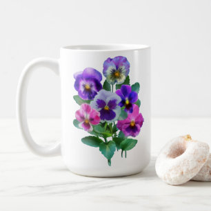 Mug Bouquet de Violets Pansy Flower