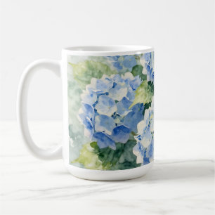 Mug Bouquet d'hortensias bleus à l'aquarelle