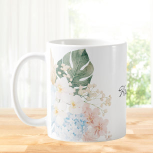 Mug Bouquet Floral de Fleurs Tropicales à l'Aquarelle 
