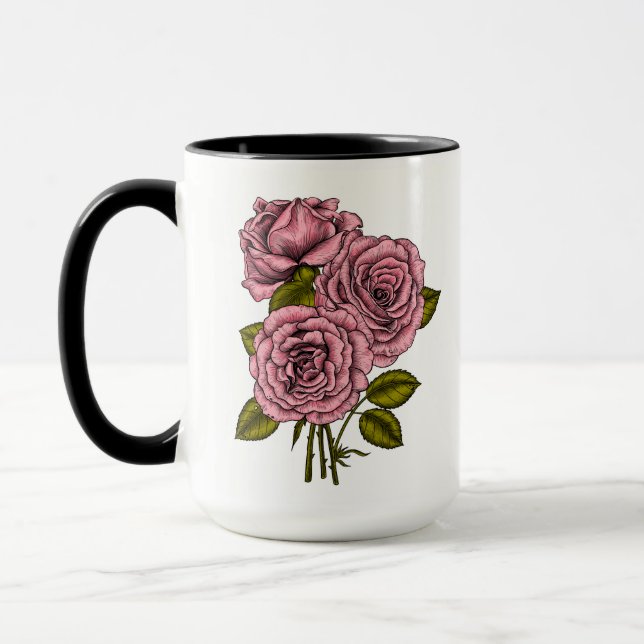 Mug Bouquet rose roses (Gauche)