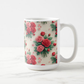 Mug Bouquets de roses roses et rouges élégants