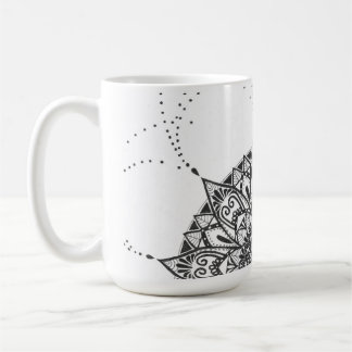 Mug Bouteille à café mandala noir et blanc