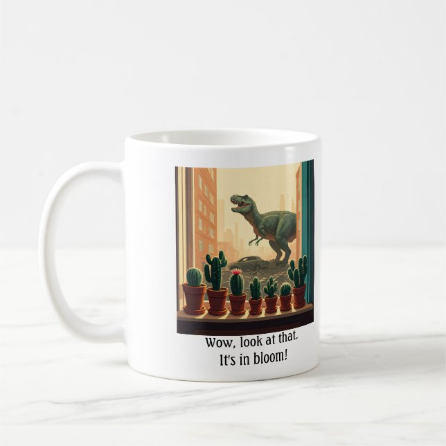Mug Bouteille de cactus de la fenêtre de dinosaure (Gauche)