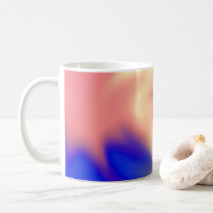 Mug Bouteille de café avec pêche, jaune et bleu