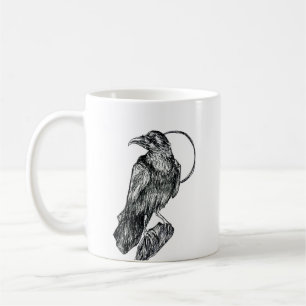 Mug Bouteille de Dessin de corbeau