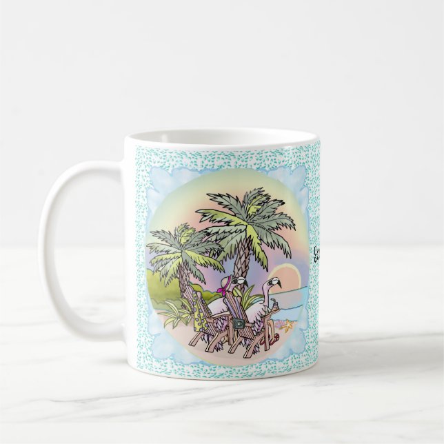 Mug Bouteille de Flamant rose Sunset Beach (Gauche)