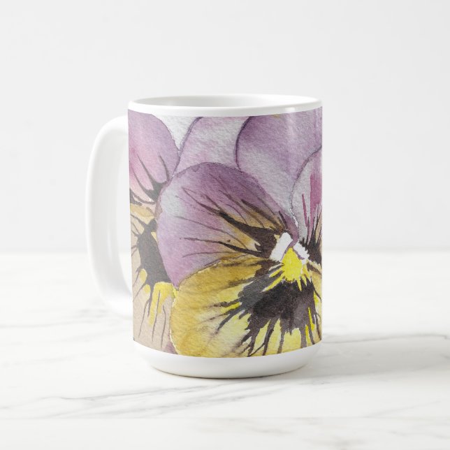 Mug Bouteille de fleurs d'aquarelle (Devant gauche)