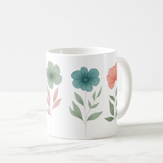 Mug Bouteille de fleurs de printemps (Devant droit)
