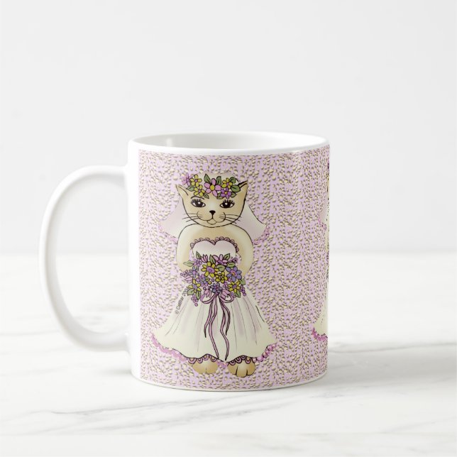 Mug Bouteille de la mariée de chat (Gauche)