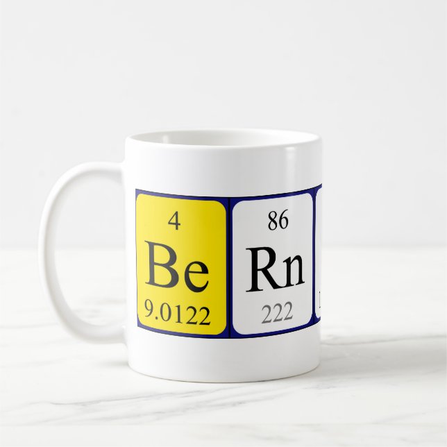 Mug Bouteille de nom de table périodique Bernhard (Gauche)