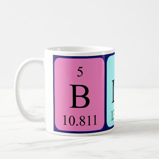 Mug Bouteille de nom de table périodique Blair (Gauche)