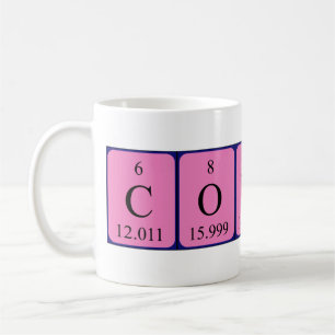 Mug Bouteille de nom de table périodique Connah