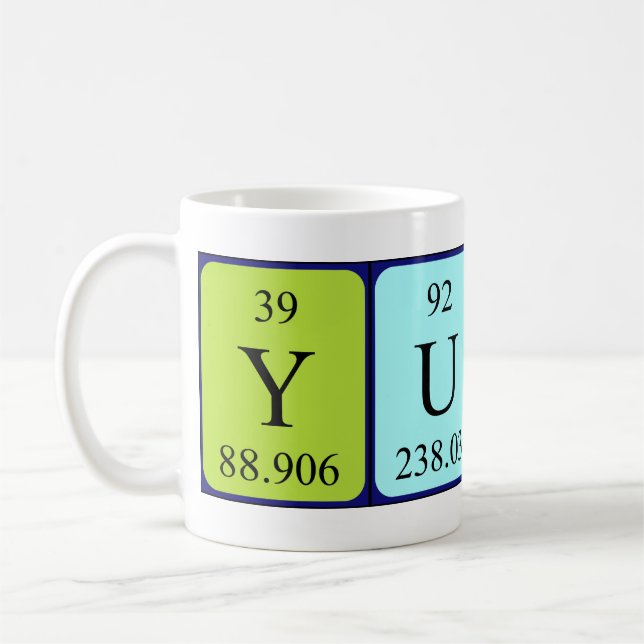 Mug Bouteille de nom de table périodique Yuuna (Gauche)