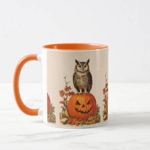 MUG BOUTEILLE DE NUIT SUR HALLOWEEN CITROUILLE ET AUTO