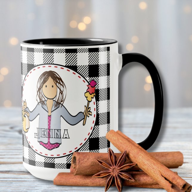 Mug Boutique ménagère Nettoyage Lady Cartoon Merci Cad (Créateur téléchargé)