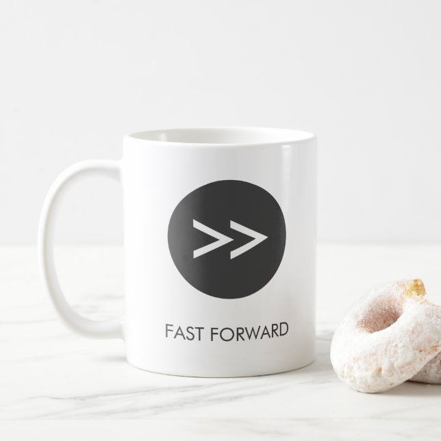 Mug Bouton Avance Rapide (Avec donut)