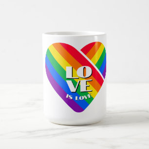 Mug Bouton Coeur Arc-en-ciel Pride