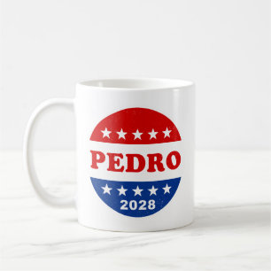 Mug Bouton rouge bleu rétro Pedro 2028