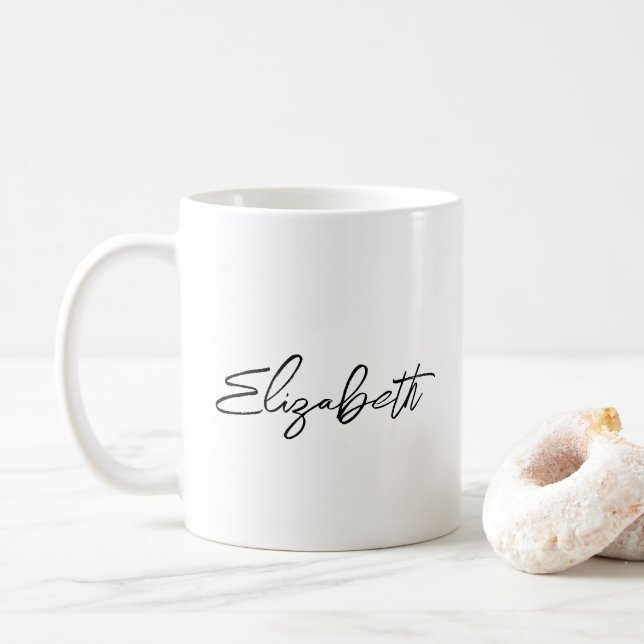 Mug Boutons de café Élégant votre nom de script Modèle (Avec donut)