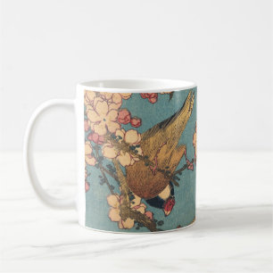 Mug Bouvreuil d'Hokusai et Cerisier Fleur Vintage Oise