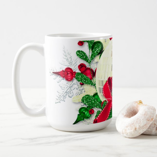 Mug Bow Rouge Et Holly (Avec donut)