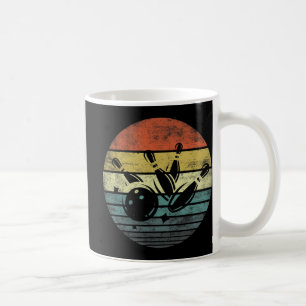 Mug Bowler Cadeaux Retro Sunset Bowling Ball Silhouett
