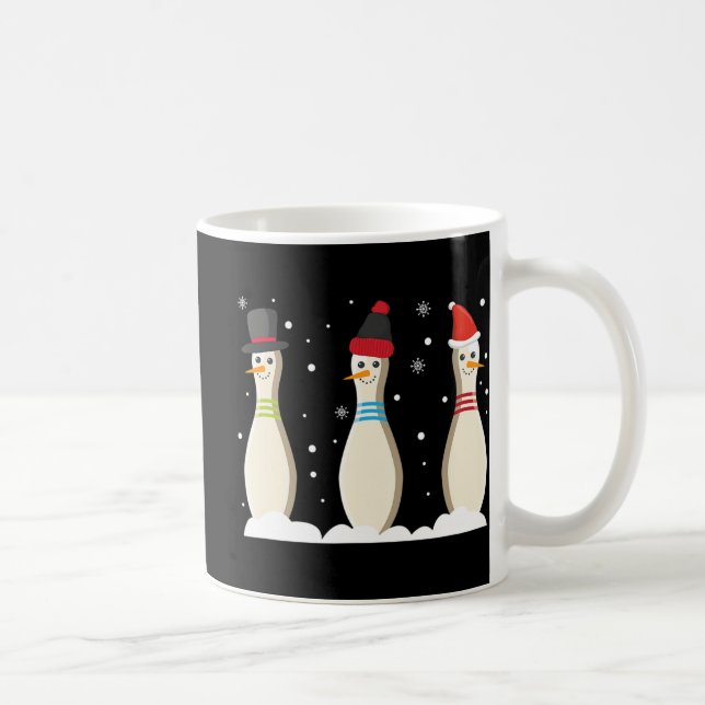 Mug Bowling Boule de Noël Pins de bowling Santa Hat Ca (Droite)