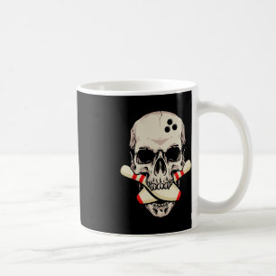 Mug Bowling Pins Retro Skull Skeleton Head Bowling Bal
