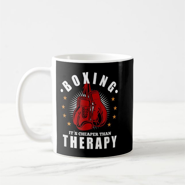 Mug Boxe C'est moins cher Thérapie Boxe Gants Boîte ca (Gauche)