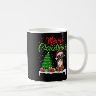 Mug Boxer Chien Feux de Noël Lumières Drôle Xmas Boxe