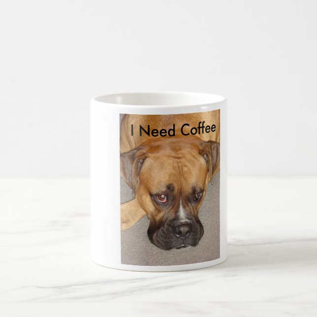 Mug boxeur ennuyé, j'ai besoin de café (Centre)