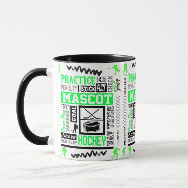 Mug Boys Hockey Terminologie Neon Green (Gauche)
