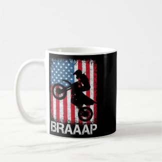 Mug Braaap Vintage Usa Drapeau Américain Tee Motocross