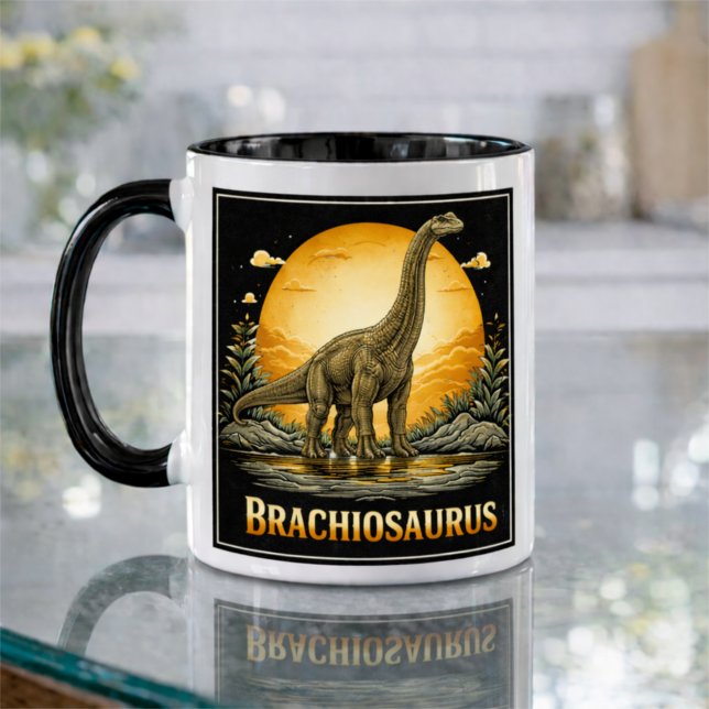 Mug Brachiosaure Dinosaure Préhistorique Lune (Créateur téléchargé)
