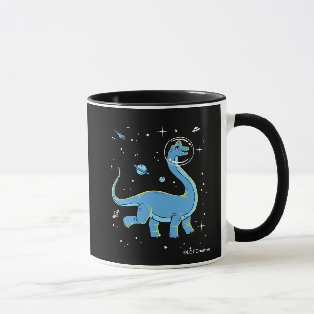 Mug Brachiosaurus Bleu Dinos Dans L'Espace (Droite)