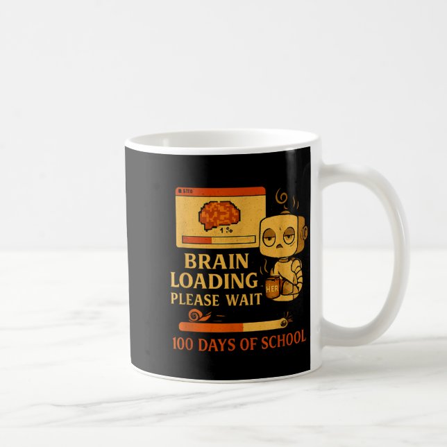 Mug Brain Loading Please Wait – Funny 100 Days Of Scho (Droite)