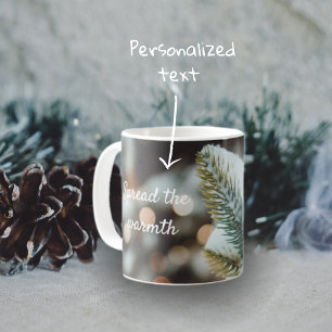 Mug Branche d'épinette de Noël et feux d'hiver