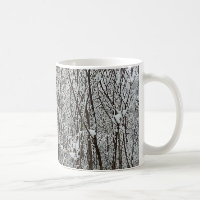 Mug Branches couvertes de neige Abstraite hivernale (Droite)