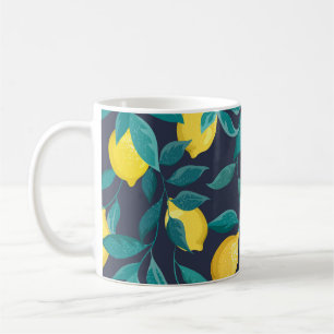 Mug Branches de citron : Bleu Décoratif sans joint