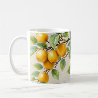 Mug Branches de fruits jaunes dorés Peinture botanique