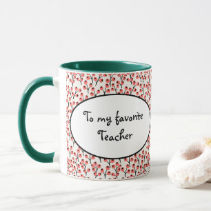 Mug Branches de Noël peintes à la main Baies Rouges Bl