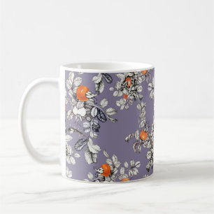 Mug Branches Roses sauvages : Motif pourpre.