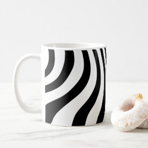 Mug Brayures blanches et noires ondulées motif canapé