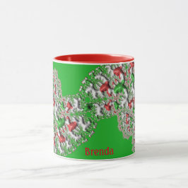 Mug BRENDA ~ GLOSSY 3D Noël Rouge Blanc Vert