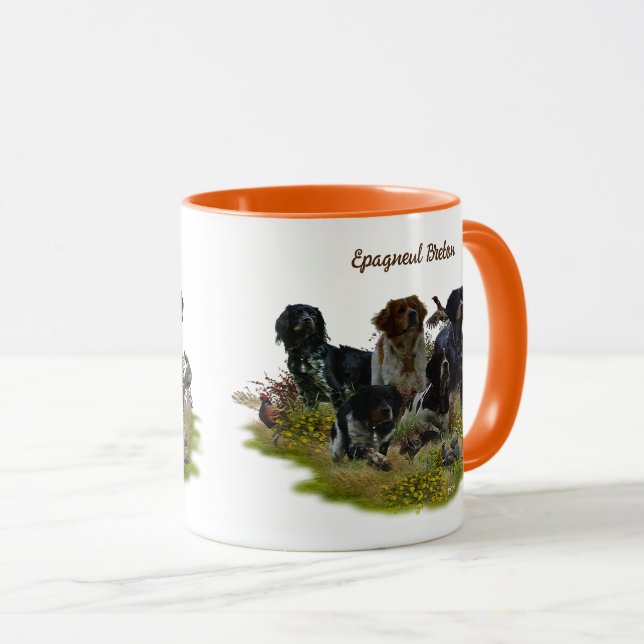 Mug Bretagne Espagnols, chasse aux oiseaux (Devant droit)